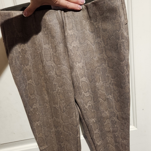 Anthropologie Metallic Snakeskin Moto Metallic Scuba Leggings Pants Size 29 - Picture 7 of 12